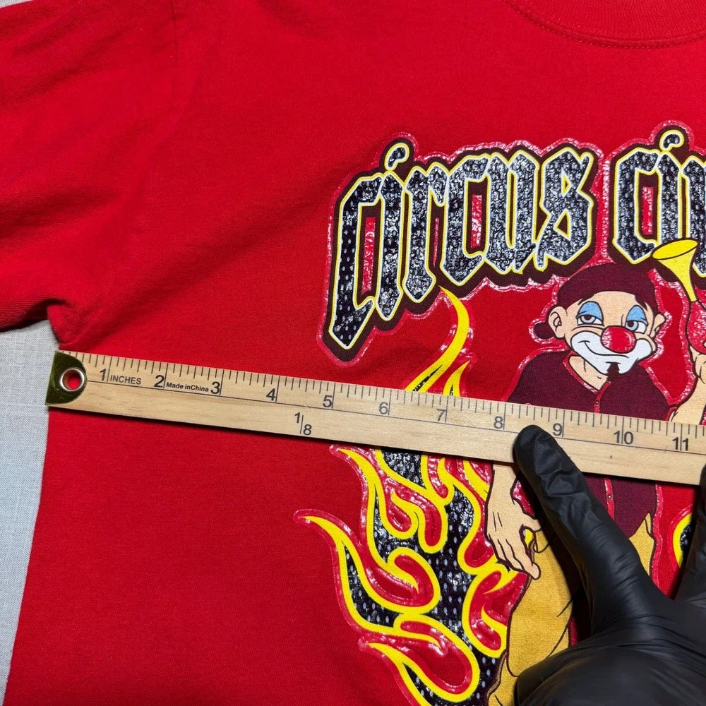 Circus Circus Las Vegas Vintage Shirt Mens Medium Red Clown Flames Graphic RARE